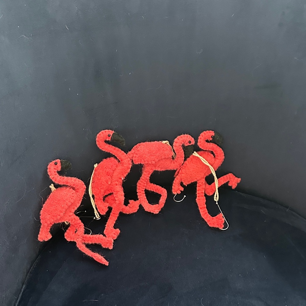 Set of Flamingo Ornaments